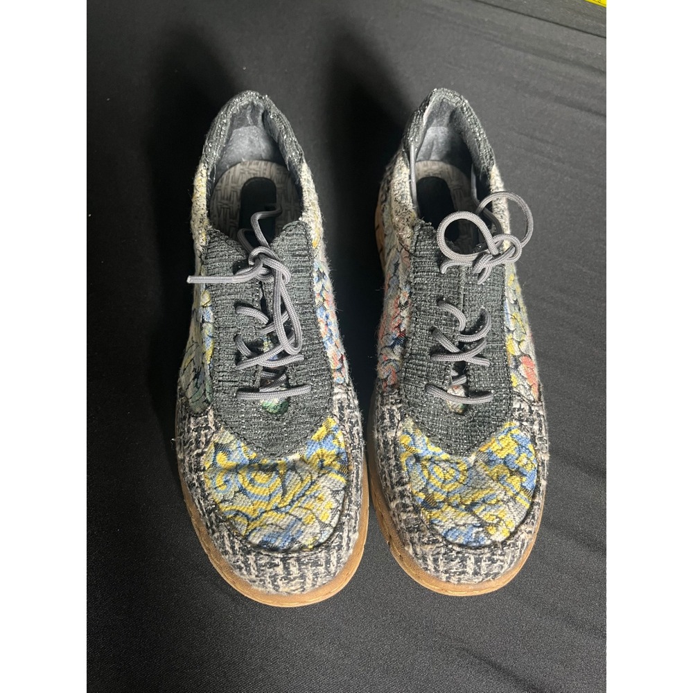 Børn Taza Women's 8.5 Grey Multi Fabric Patchwork Lace Up Shoes EU 40